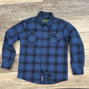 Boys Dixxon Blue and Black Plaid Shirt